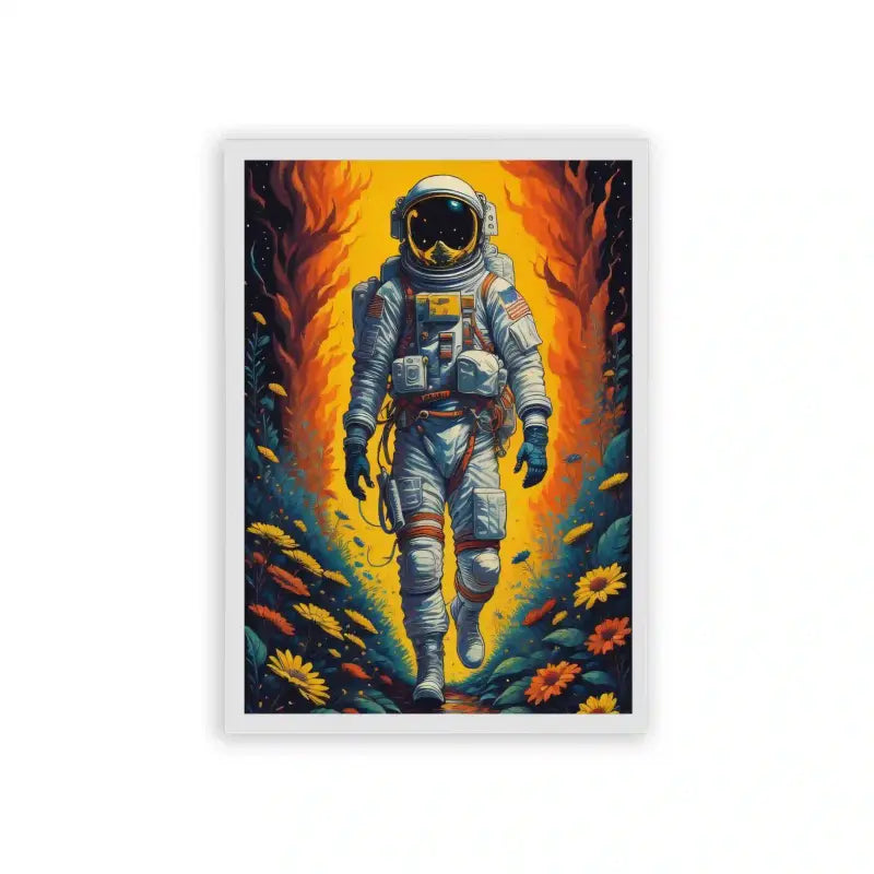 Astronaut 'Celestial Nomad' Framed Poster White Hard Fiber