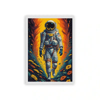 Astronaut 'Celestial Nomad' Framed Poster White Hard Fiber