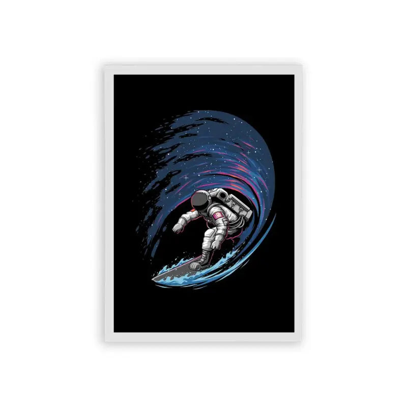 Astronaut 'Intergalactic Skater' Framed Poster White Hard Fiber