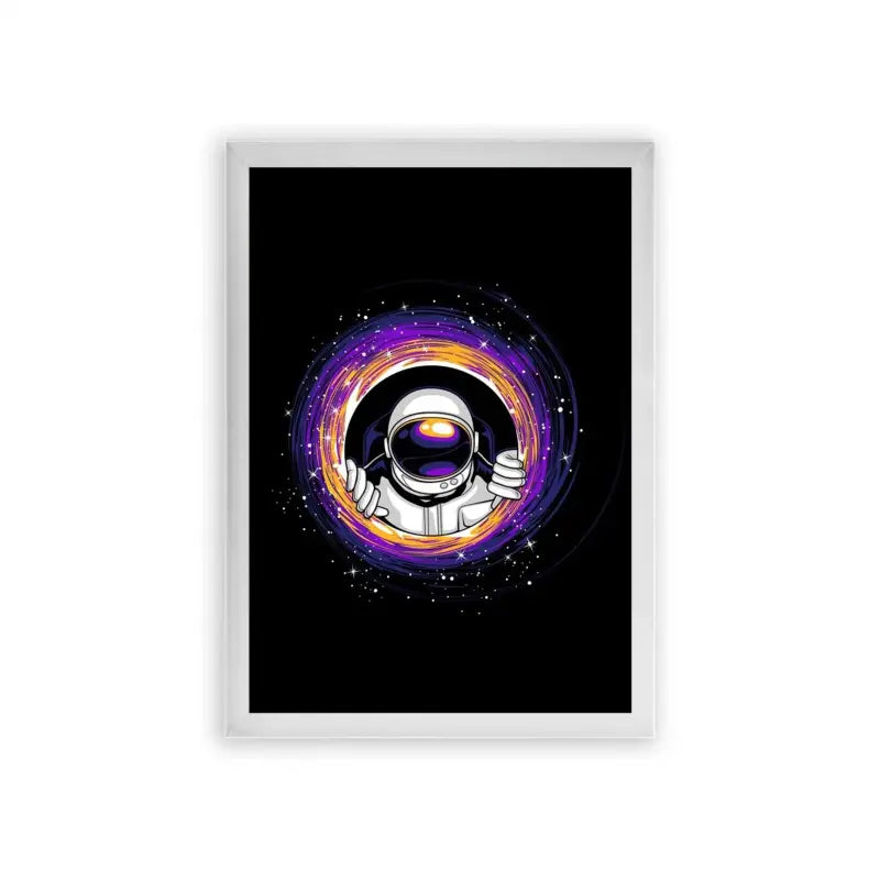 Astronaut 'Galactic Gateway' Framed Poster White Premium Wood