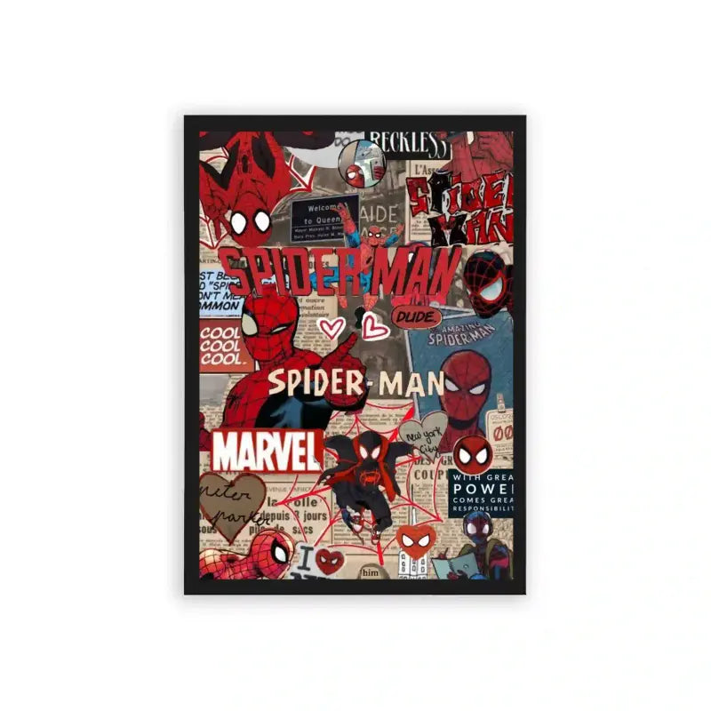 Spiderman 'Graphic Adventure' Framed Poster Black Hard Fiber