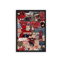 Spiderman 'Graphic Adventure' Framed Poster Black Hard Fiber