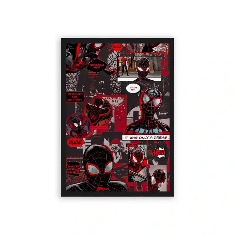 Spiderman 'Web of Intrigue' Framed Poster Black Hard Fiber