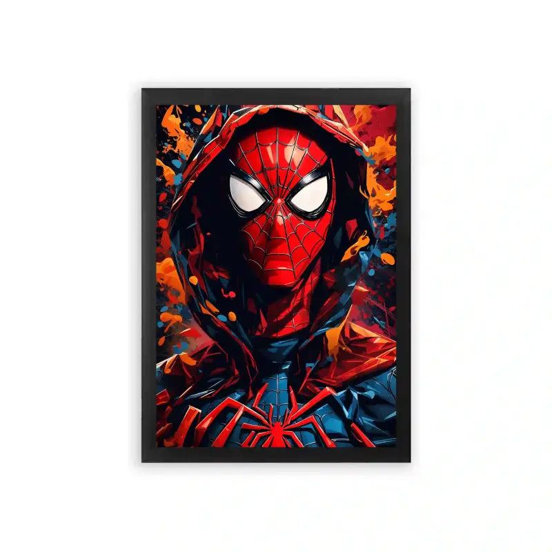 Spiderman 'A Hero's Resolve' Framed Poster Black Premium Wood