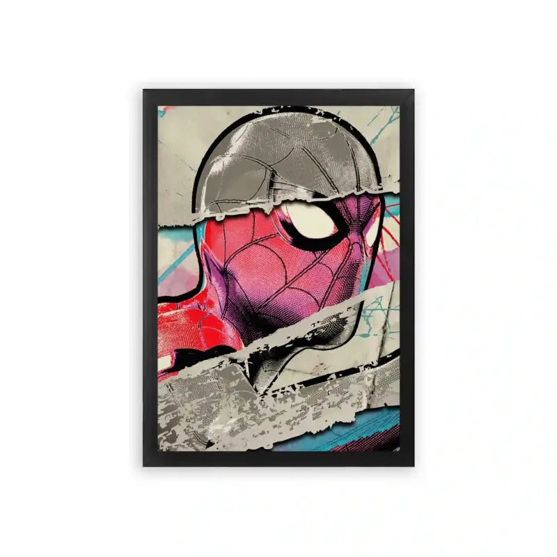 Spiderman 'Abstract Arachnid' Framed Poster Black Premium Wood