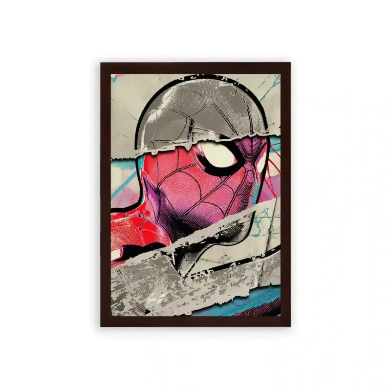 Spiderman 'Abstract Arachnid' Framed Poster Brown Premium Wood