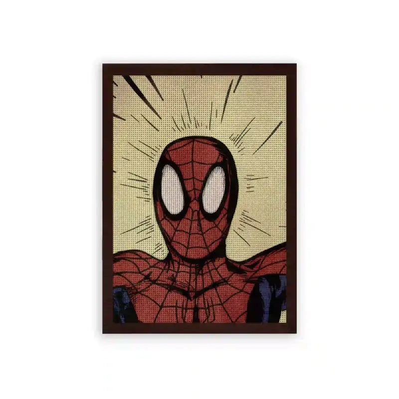 Spiderman 'Spider Sense' Framed Poster Brown Premium Wood