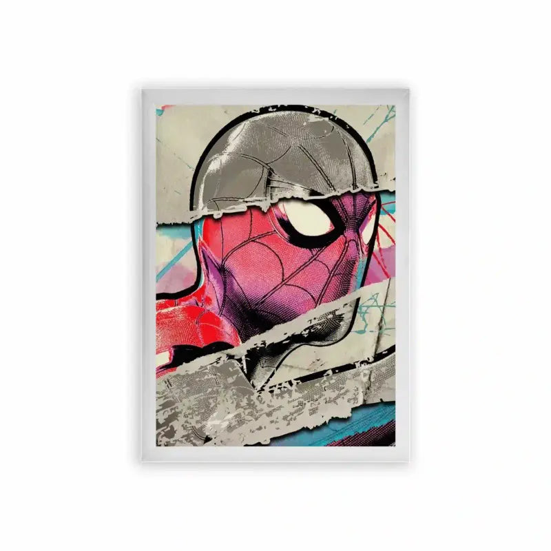 Spiderman 'Abstract Arachnid' Framed Poster White Premium Wood