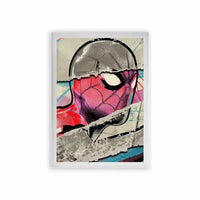 Spiderman 'Abstract Arachnid' Framed Poster White Premium Wood