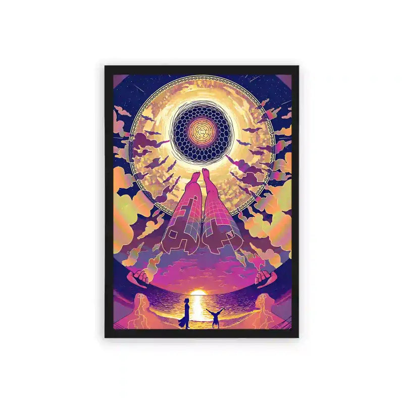 Spirits 'Galactic Ascension' Framed Poster Black Hard Fiber