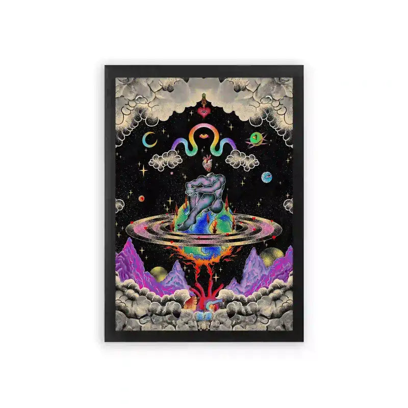 Spirits 'Cosmic Reverie' Framed Poster Black Premium Wood