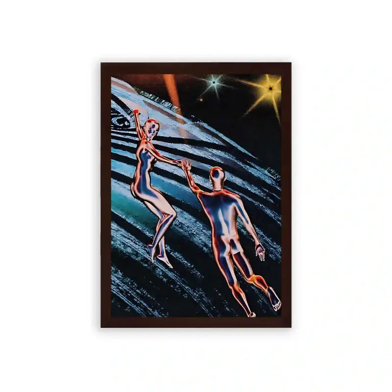 Spirits 'Celestial Dance' Framed Poster Brown Premium Wood