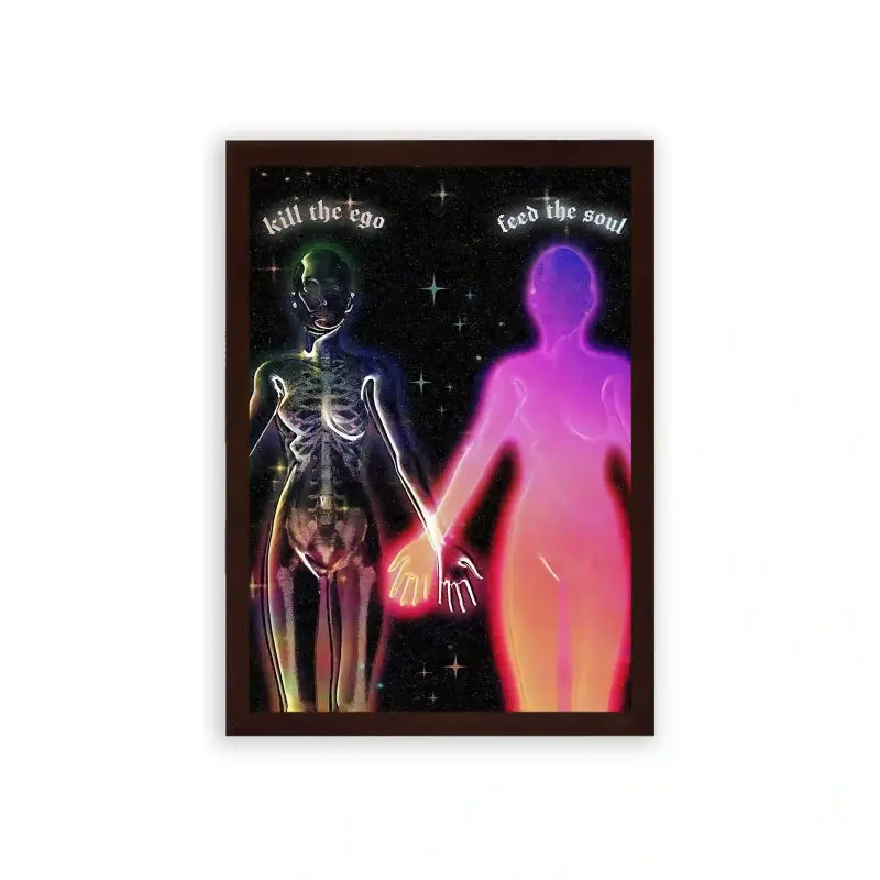 Spirits 'Cosmic Duality' Framed Poster Brown Premium Wood