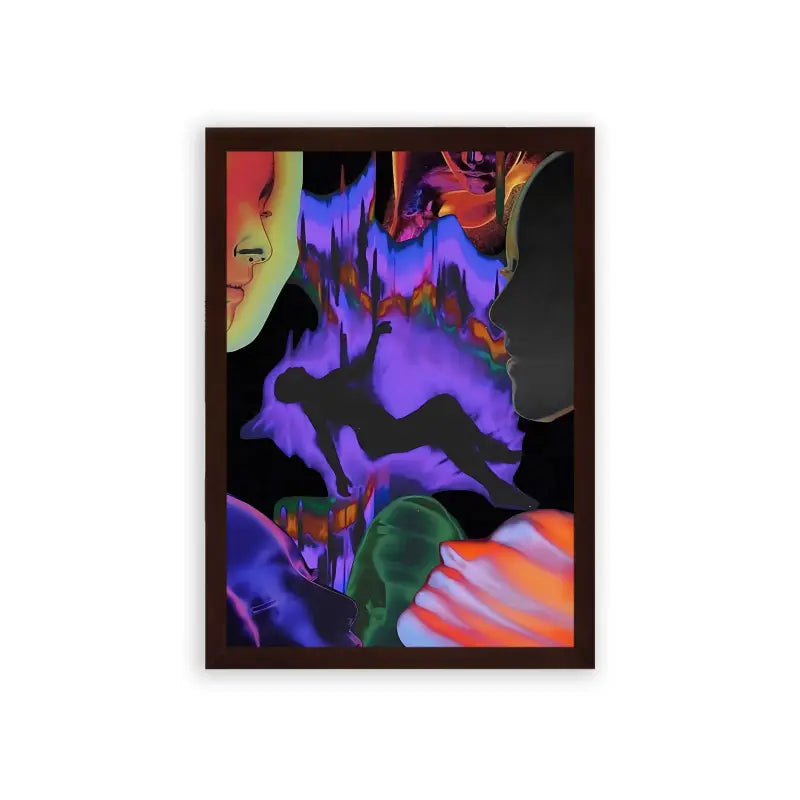 Spirits 'Ethereal Fusion' Framed Poster Brown Premium Wood