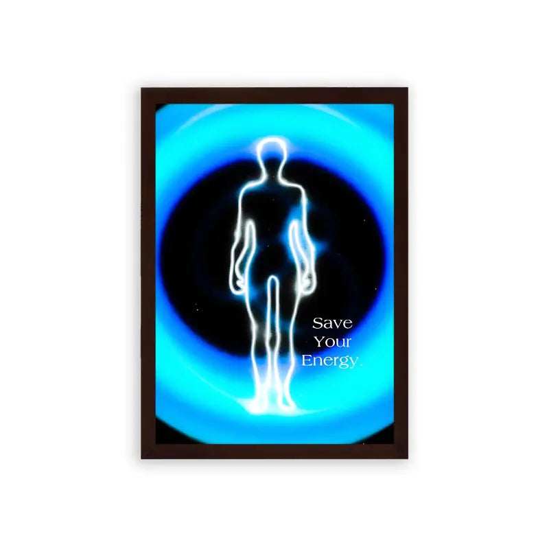 Spirits 'Save Your Energy' Framed Poster Brown Premium Wood