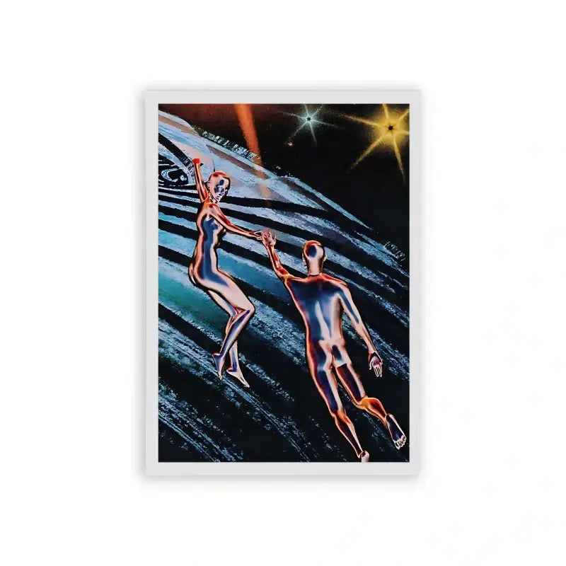 Spirits 'Celestial Dance' Framed Poster White Hard Fiber