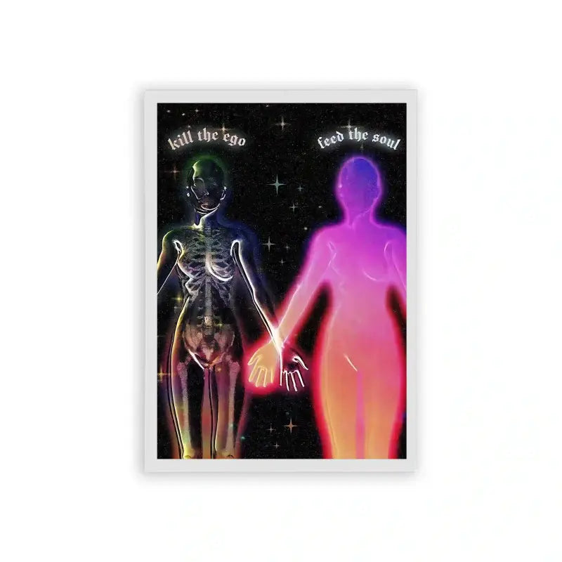 Spirits 'Cosmic Duality' Framed Poster White Hard Fiber