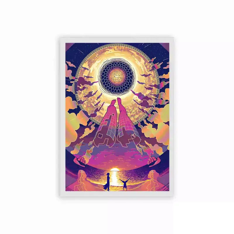 Spirits 'Galactic Ascension' Framed Poster White Hard Fiber