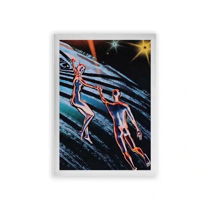 Spirits 'Celestial Dance' Framed Poster White Premium Wood