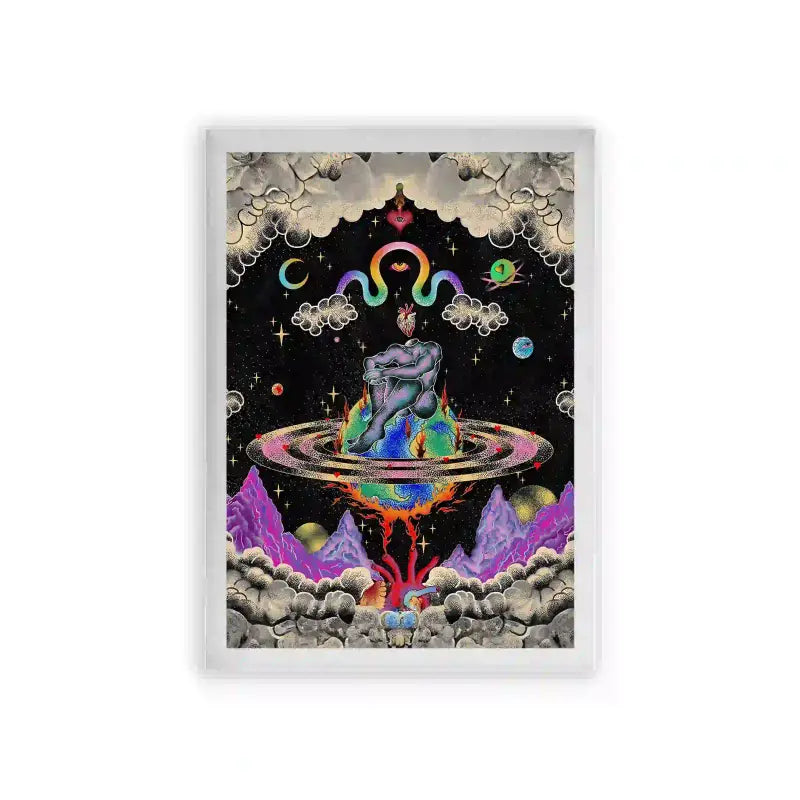 Spirits 'Cosmic Reverie' Framed Poster White Premium Wood