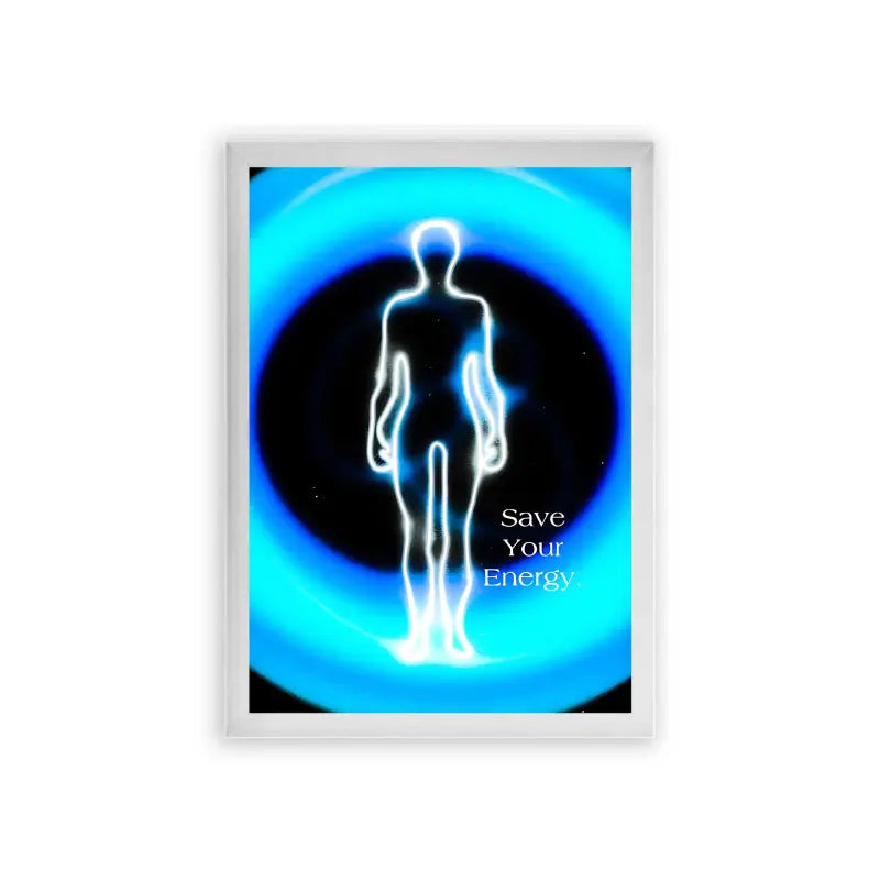 Spirits 'Save Your Energy' Framed Poster White Premium Wood