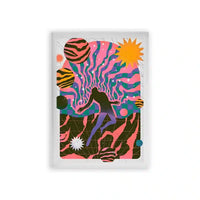 Spirits 'Universe In Harmony' Framed Poster White Premium Wood