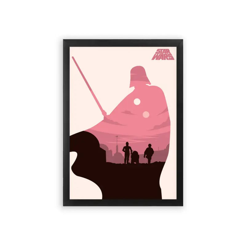 Star Wars 'Rebellion's Silhouette' Framed Poster Black Premium Wood