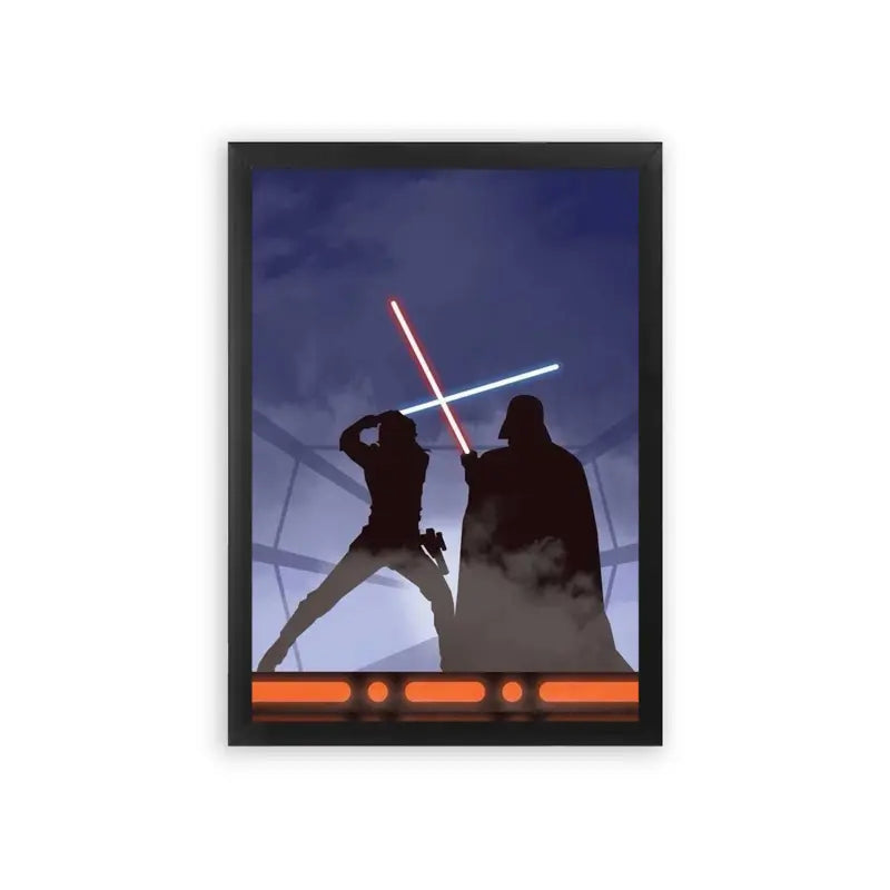 Star Wars 'The Epic Encounter' Framed Poster Black Premium Wood