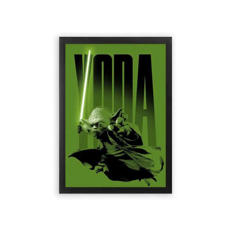 Star Wars 'Yoda's Legacy' Framed Poster Black Premium Wood