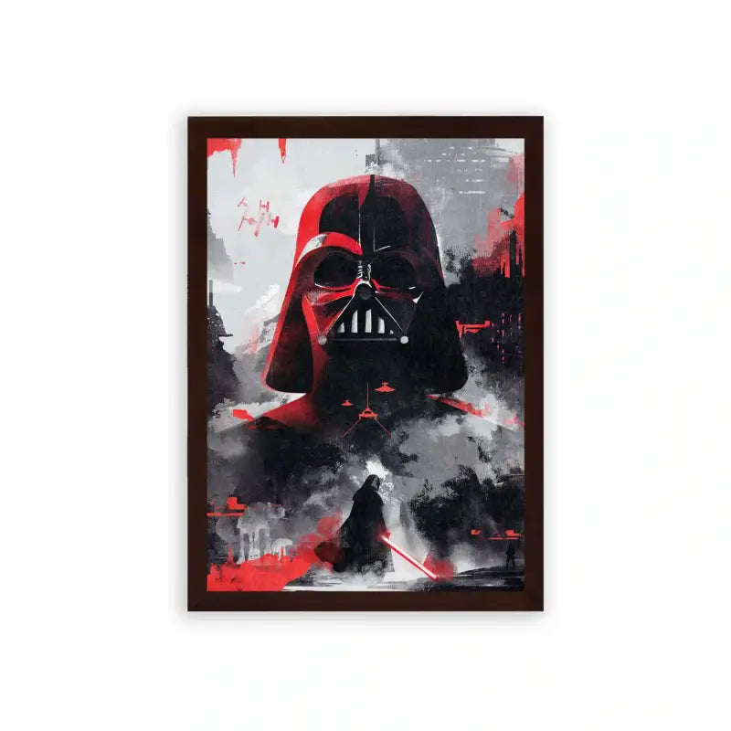 Star Wars 'The Empire's Shadow' Framed Poster Brown Premium Wood