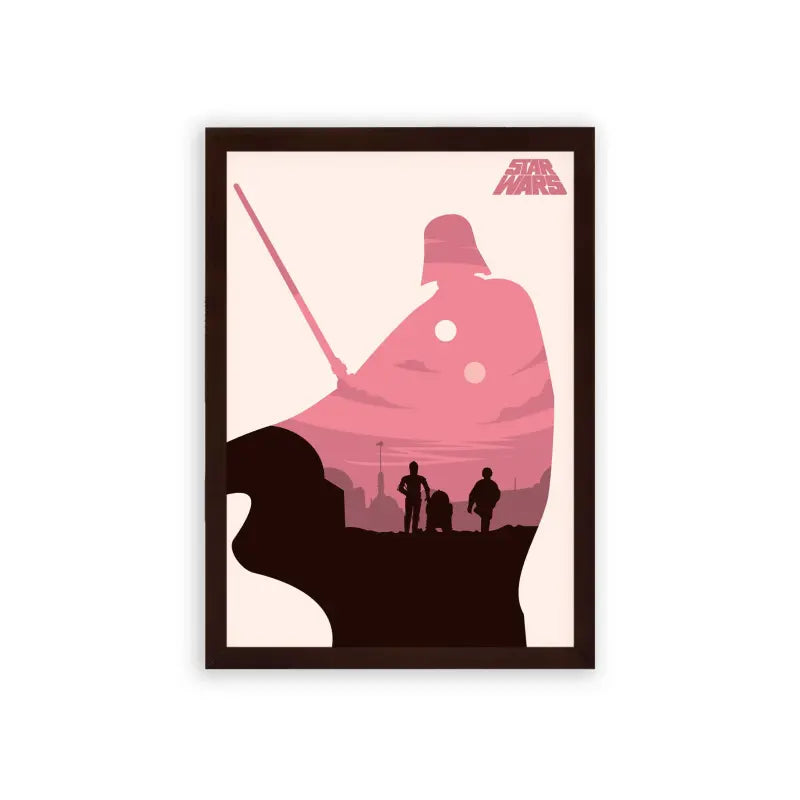 Star Wars 'Rebellion's Silhouette' Framed Poster Brown Premium Wood