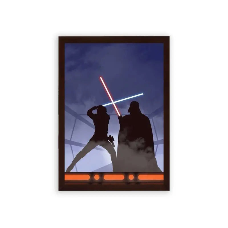 Star Wars 'The Epic Encounter' Framed Poster Brown Premium Wood