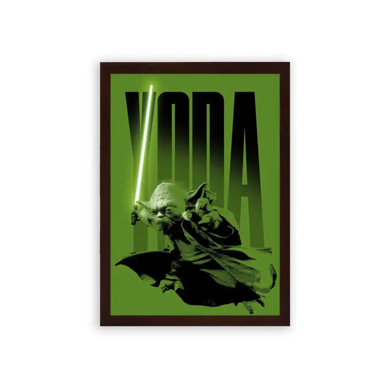 Star Wars 'Yoda's Legacy' Framed Poster Brown Premium Wood