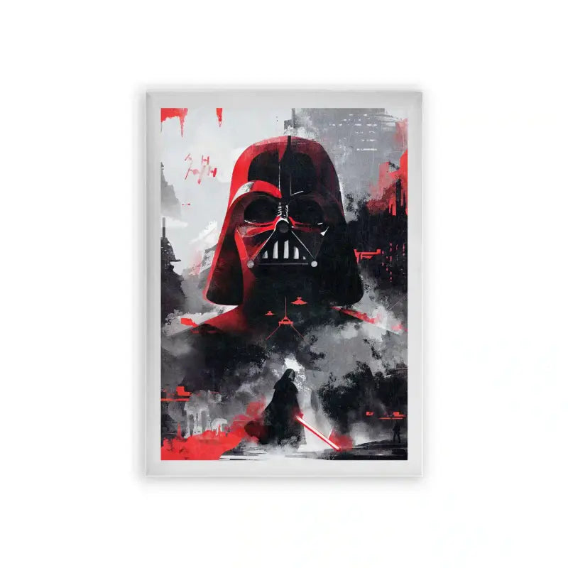 Star Wars 'The Empire's Shadow' Framed Poster White Premium Wood