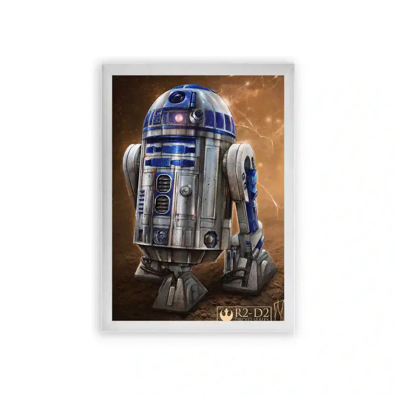 Star Wars 'R2D2' Framed Poster White Premium Wood