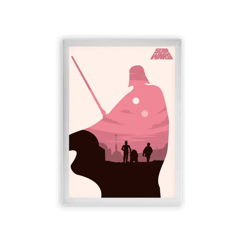 Star Wars 'Rebellion's Silhouette' Framed Poster White Premium Wood