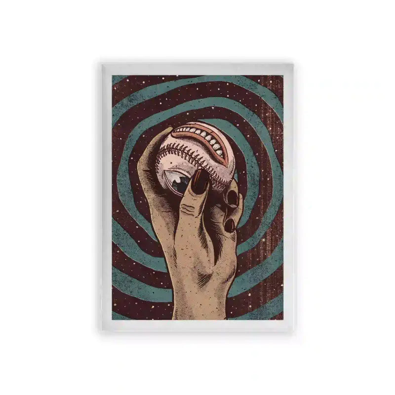 Surreal 'Celestial Clutch' Framed Poster White Premium Wood