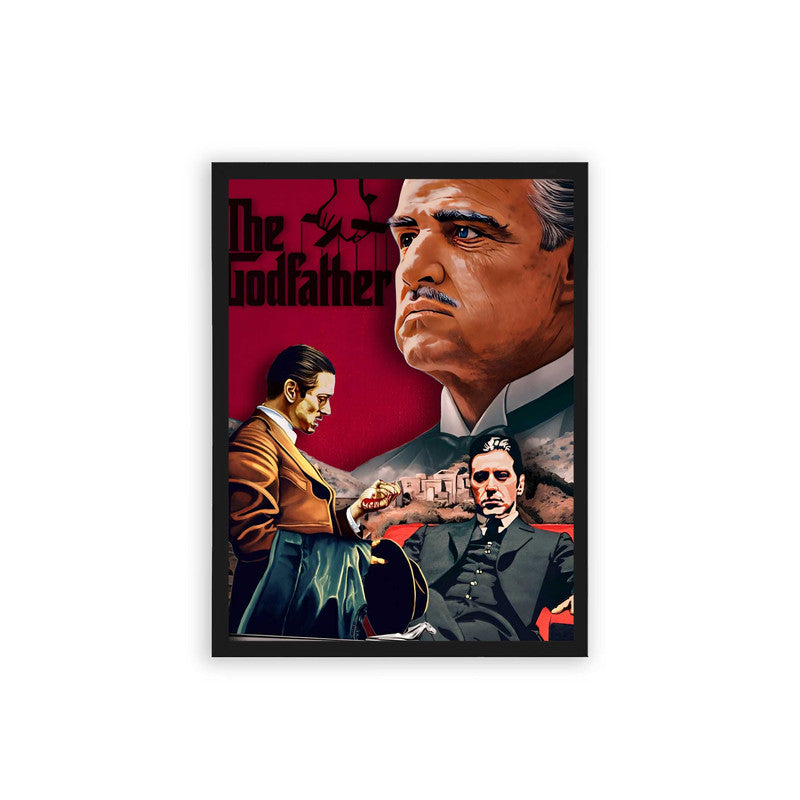 The Godfather 'The Mob Monarch' Framed Poster Black Hard Fiber