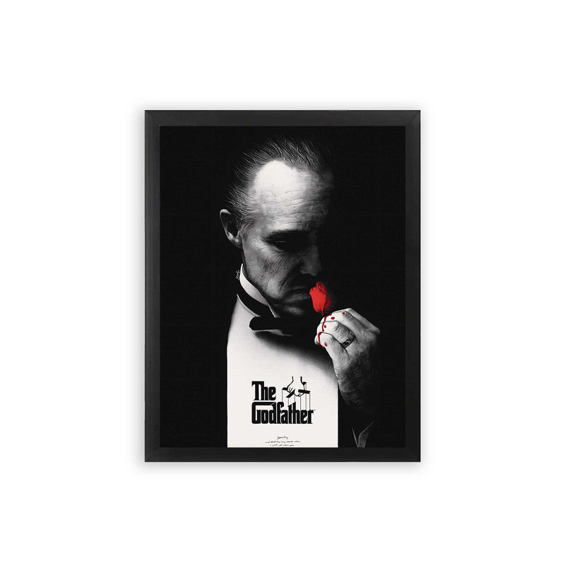 The Godfather 'Bloody Flower' Framed Poster Black Premium Wood