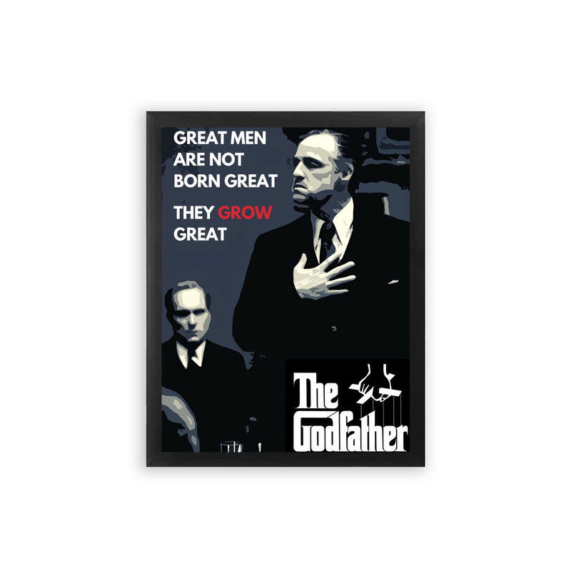 The Godfather 'Great Men' Framed Poster Black Premium Wood