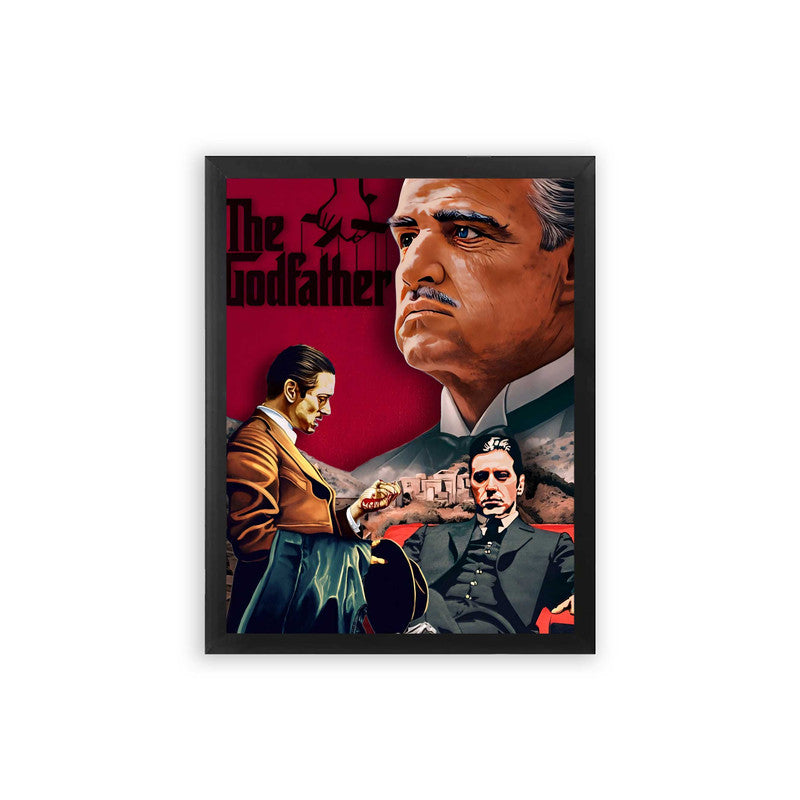 The Godfather 'The Mob Monarch' Framed Poster Black Premium Wood