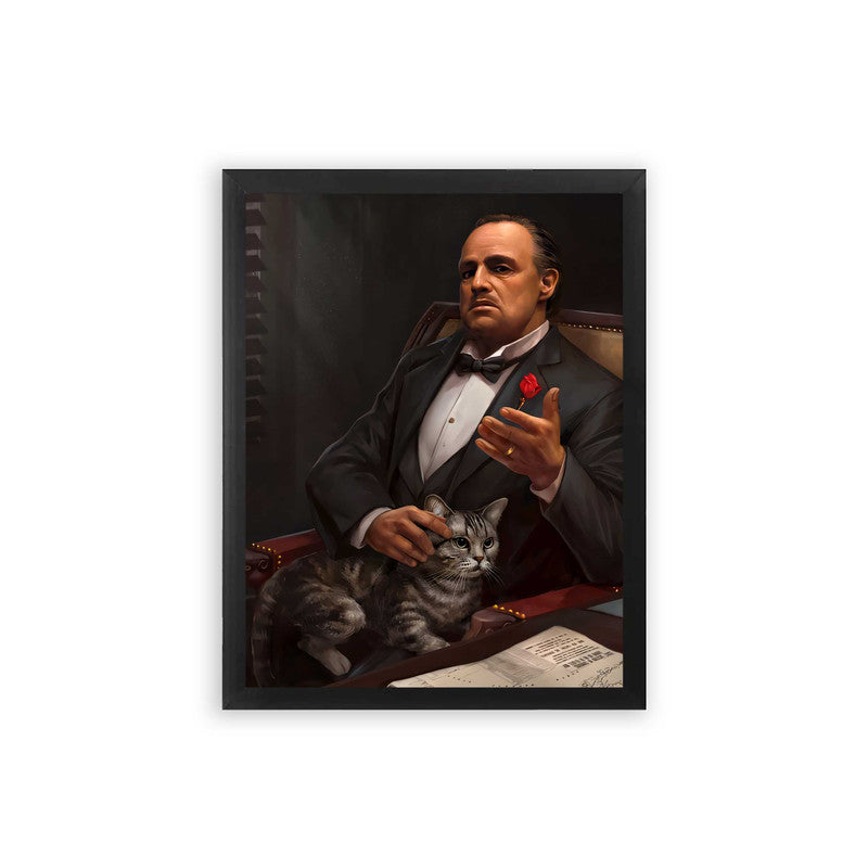 The Godfather 'The Patriarch's Presence' Framed Poster Black Premium Wood