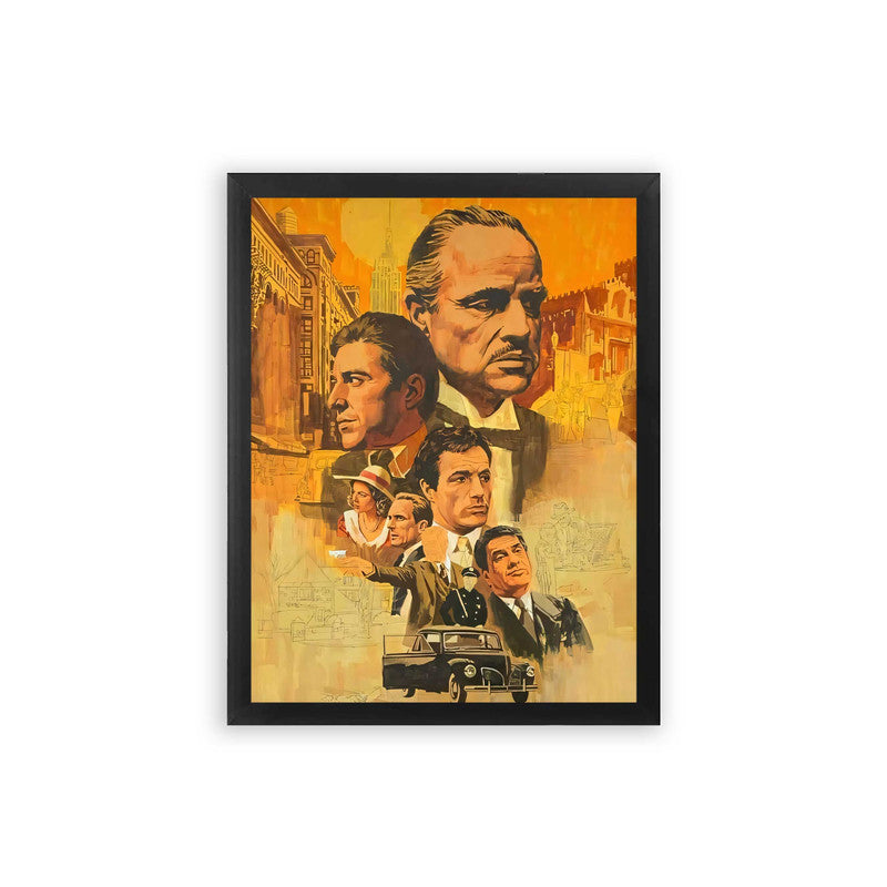 The Godfather 'Underworld Empire' Framed Poster Black Premium Wood