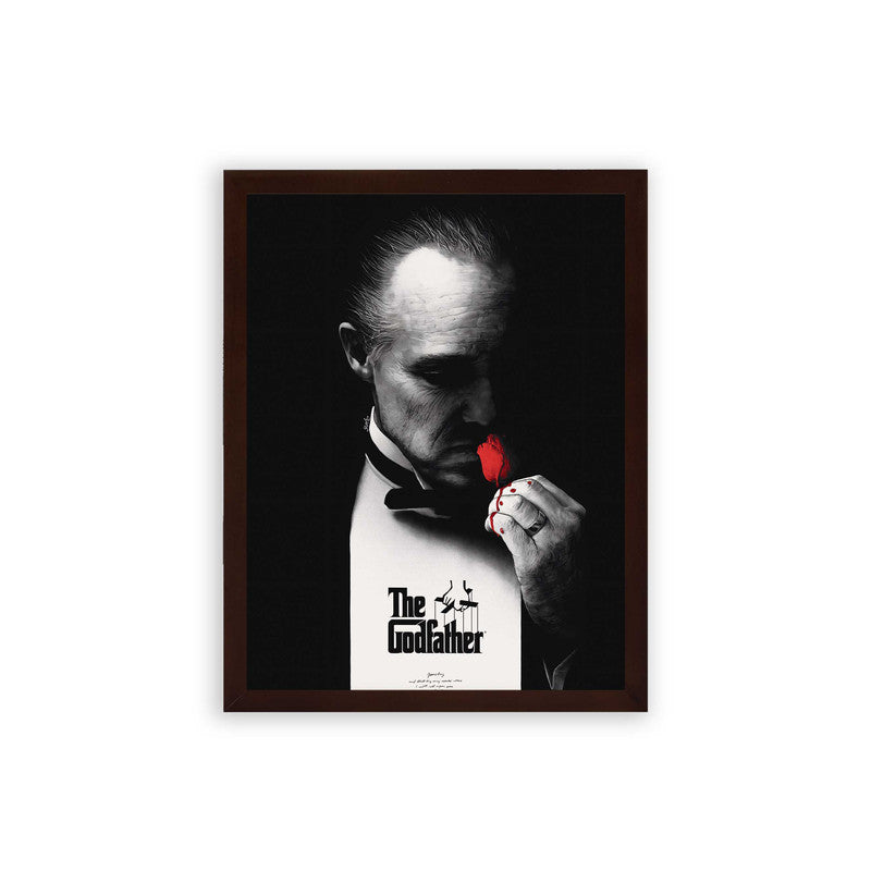 The Godfather 'Bloody Flower' Framed Poster Brown Premium Wood