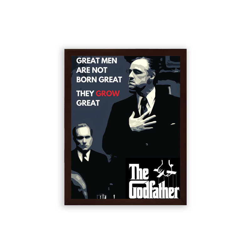 The Godfather 'Great Men' Framed Poster Brown Premium Wood