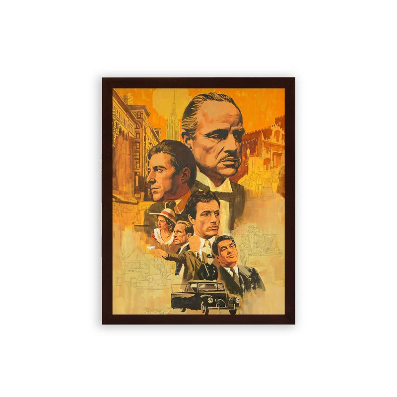 The Godfather 'Underworld Empire' Framed Poster Brown Premium Wood