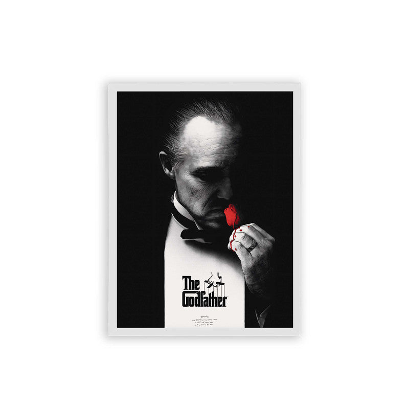 The Godfather 'Bloody Flower' Framed Poster White Hard Fiber