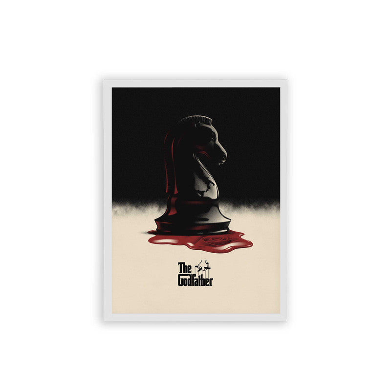 The Godfather 'The Knight' Framed Poster White Hard Fiber