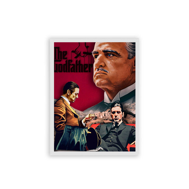 The Godfather 'The Mob Monarch' Framed Poster White Hard Fiber