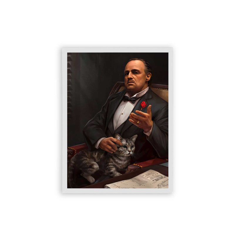 The Godfather 'The Patriarch's Presence' Framed Poster White Hard Fiber